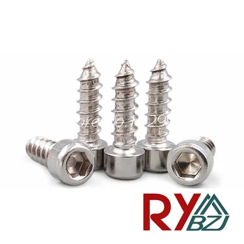 

100pcs/lot Stainless Steel Hex socket head self tapping screw SUS 304 M2 M2.5 M3 M4*L