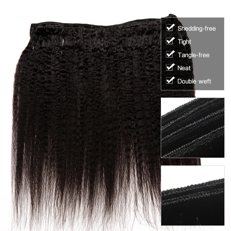 Kinky-Straight-Hair-Brazilian-Hair-Weave-Bundles-Natural-Color-Coarse-Yaki-Human-Remy-Hair-Extension-Dolago (2)