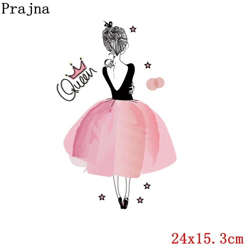 Prajna Series Of Barbie Iron-On Transfers Cute Girl Stickers On Clothes Cartoon Iron Sticker Vinyl PVC Patch DIY Applique Badge - Цвет: Лимонно-желтый