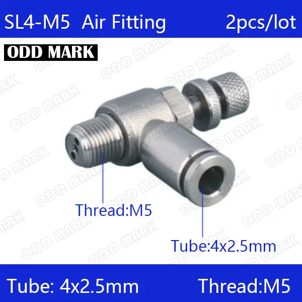 

Free shipping 2pcs/lot 4mm to M5 SL4-M5,304 Stainless Steel Speed Connector