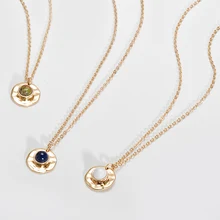 Этническое ожерелье-чокер с натуральным камнем, s& Кулоны для женщин и девочек, бохо, Золотая круглая цепочка, ожерелье, ювелирные изделия, подарки для друзей