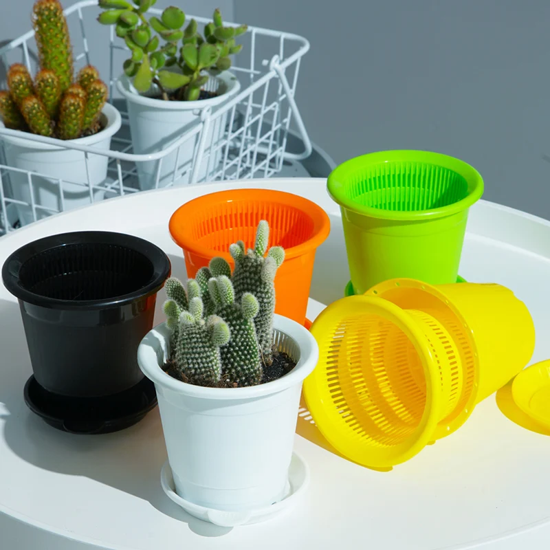 

Meshpot 5-Pack Orchid Flower Pot Succulents Pots Double Layer Garden Pot Planter Container,Excellent Drainage Inner Dia. 8cm