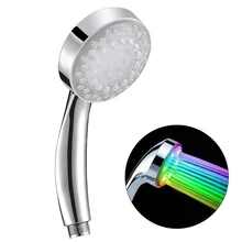 New LED Rainfall Shower Head 7 Color Changing Shower Head No Battery Automatic Waterfall Shower Single Round Bathroom Showerhead