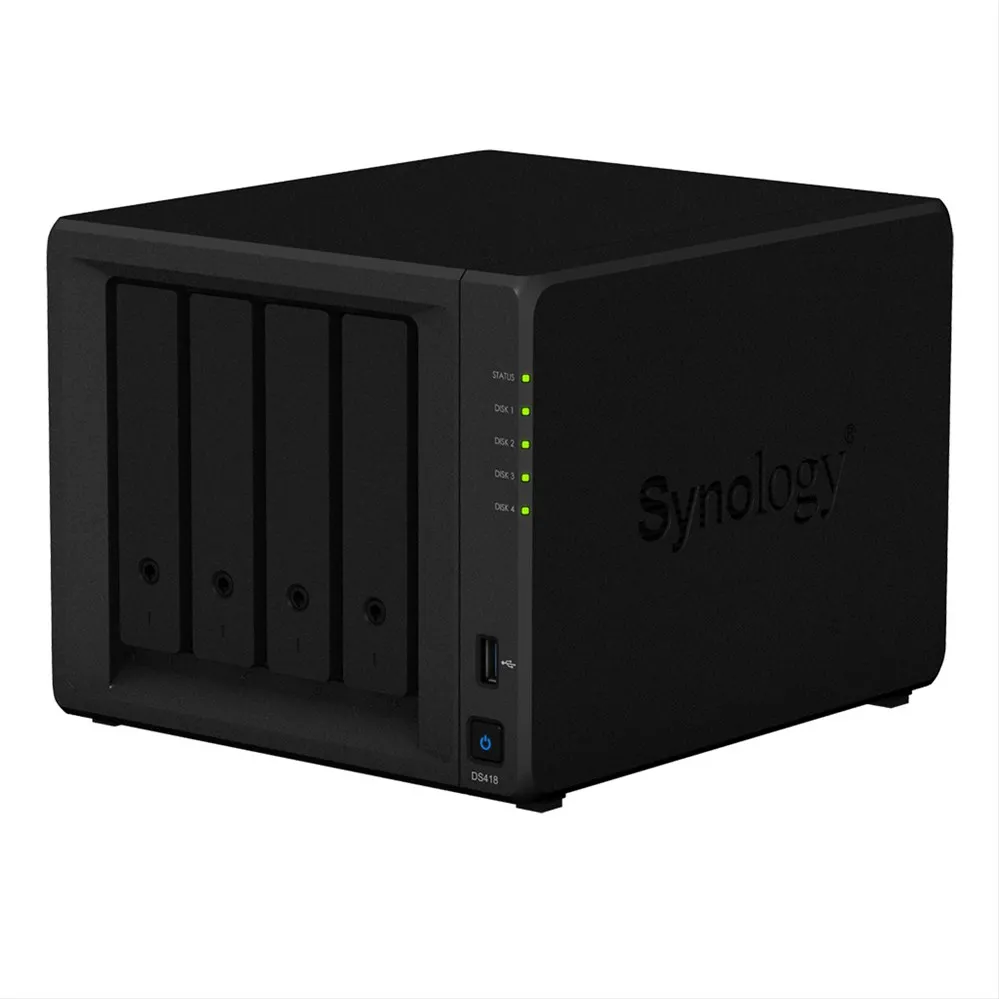 

Synology DiskStation DS418, HDD,SSD, 48 TB, Serial ATA,Serial ATA II,Serial ATA III, 2.5,3.5inch, 0, 1, 5, 6, 10, JBOD, BTRFS,
