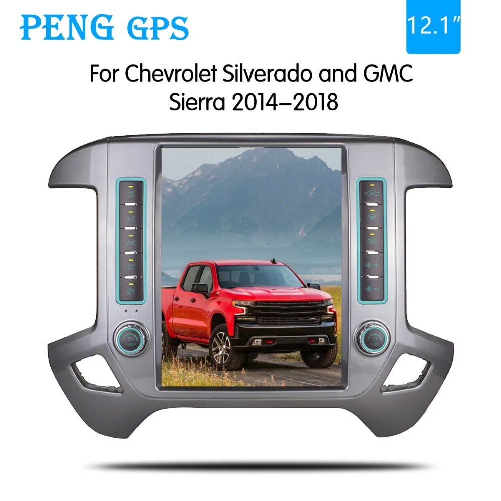 Автомобильная Вертикальная магнитола Tesla Android 8 1 12 дюйма для Chevrolet Silverado и GMC Sierra