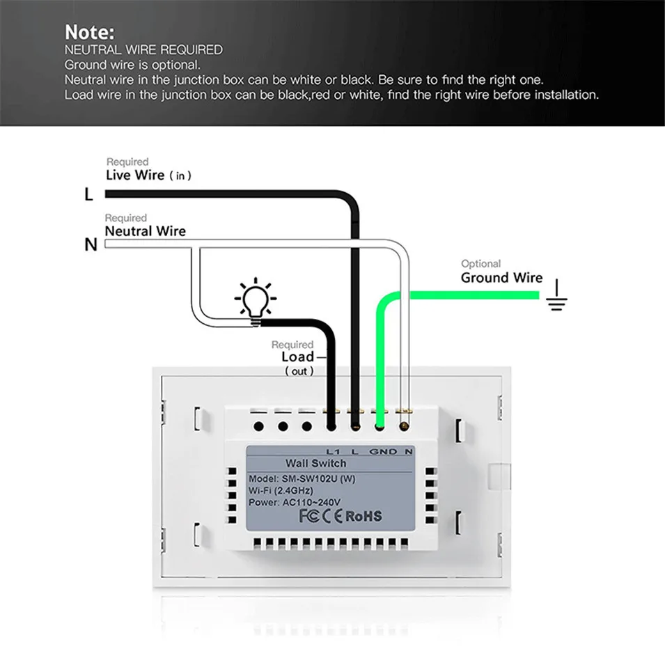 11---Wifi Smart Wall Light Switch US 3 Gang Tempered GlassTouch Panel Wireless Switch Wifi Remote Lamps ONOFF with Amazon Alexa-