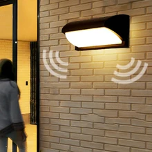 Thrisdar 18 Вт радар Датчик движения Открытый Светодиодный светильник для крыльца сад прохода коридор ворота настенный светильник Вилла балкон светодиодный настенный светильник