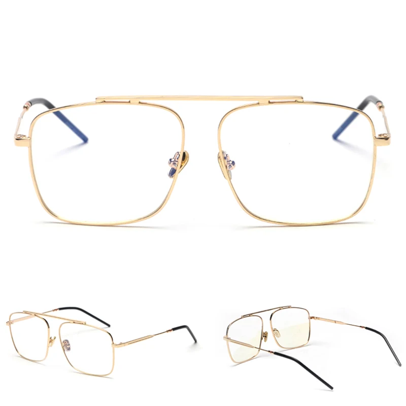big eye glasses square frame men metal myopia detail (5)