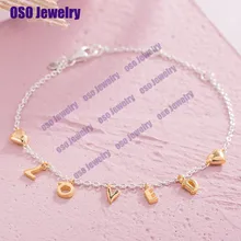 Подлинная 925 Серебряный любимый браслет с надписью для женщин подарок плата де лей 925 модные украшения