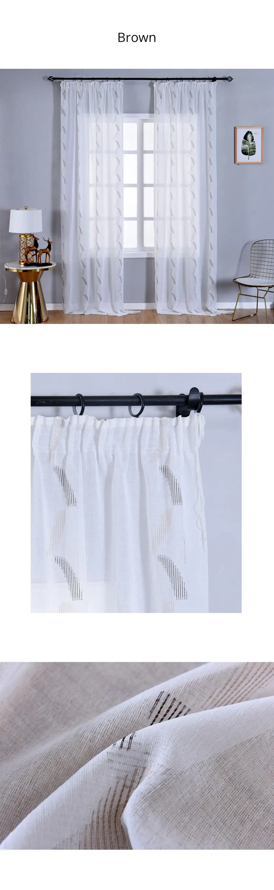 smt577 NAPEARL Classic Faux Cotton Linen Curtain Soft White Sheer Window Decor Modern Simple Pastoral Tulle Drapes Textured Weave Voile (2)