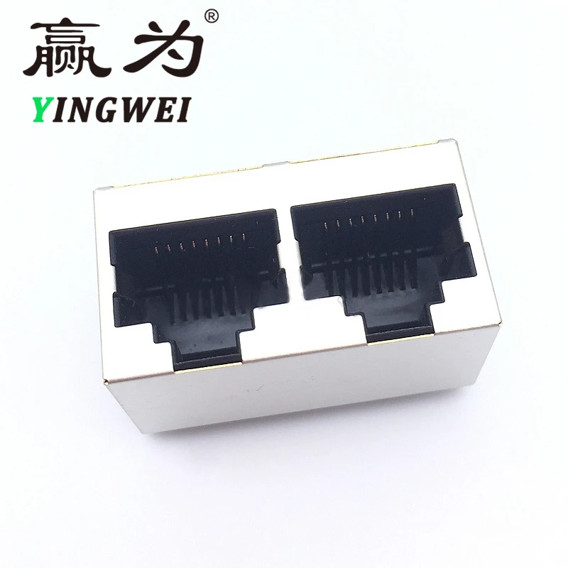 

Dual Ports Ethernet Cable RJ45 UTP CAT5e Network Cable Connecter Digital Cables Modular Cable Plug with Indicator