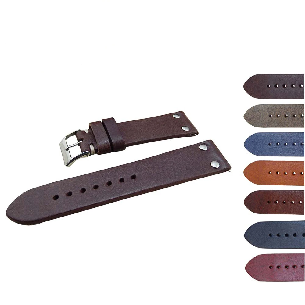 

Genuine Leather Watchbands Handmade Vintage Wrist Watch Band Belts Metal Buckle Watchbands 18mm 20mm 22mm 24mm 26mm