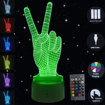 

The Victory 3D Night Light Touch Led Visual Lamp Decoration Atmosphere 7 Color Changing Table Lamp Bedroom Lighting Luminaria
