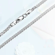 New Arrival Solid AU750 White Gold Wheat Chain Necklace Heavy Gold