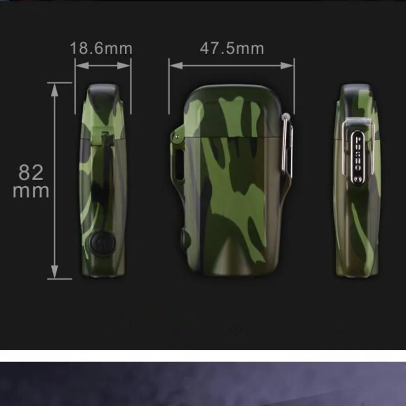 Мини фонарик и зарядка через USB двойная дуговая Зажигалка Ветрозащитная