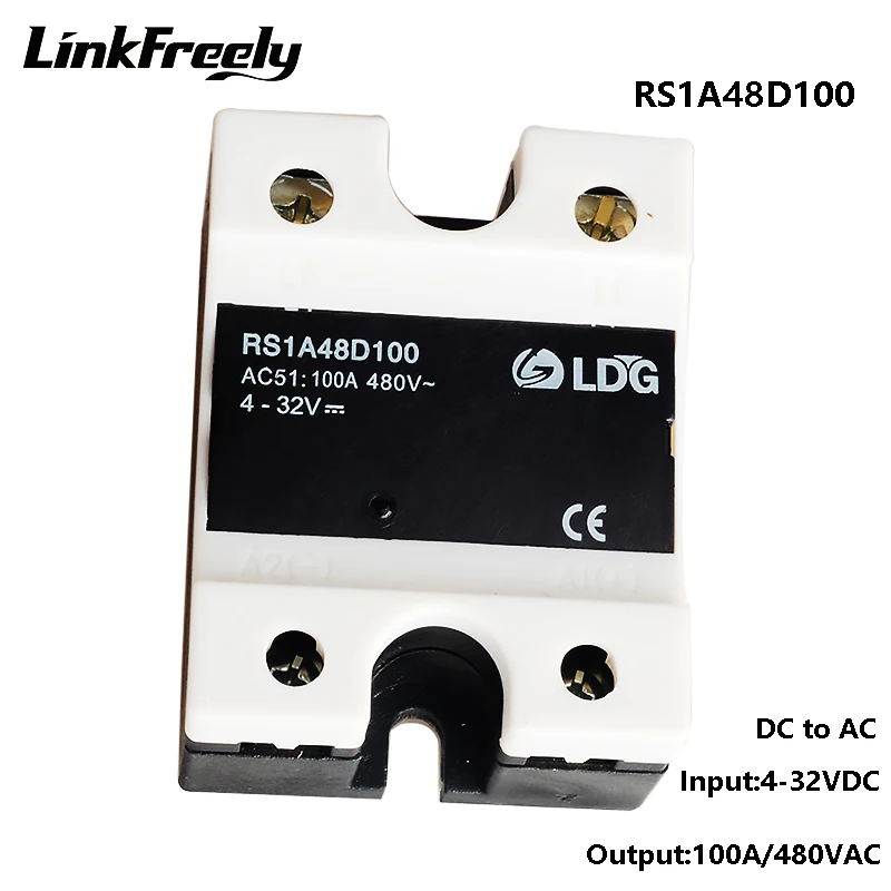 

RS1A48D100 100A 220V SSR Solid State Relay,5V 12V 24V 32V DC Input Triac Output 42-530V AC,Voltage Control Relay Switch Module
