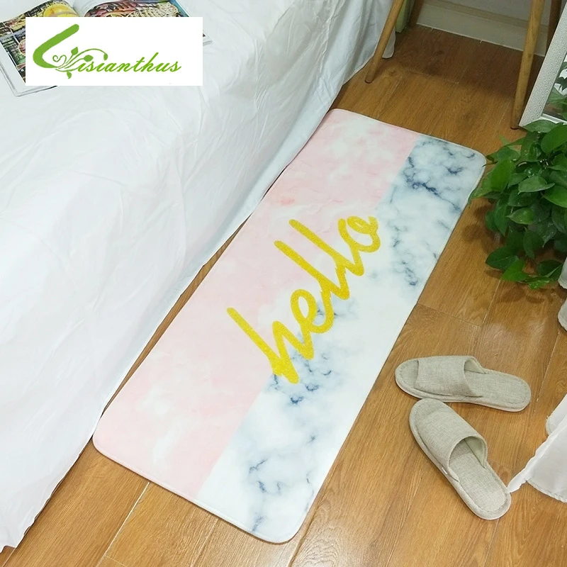 

Kitchen Carpet Marble Pattern Anti-Slip Suede Carpet Door Mat Doormat Outdoor Welcome Mat Kitchen Living Room Floor Mat Rug