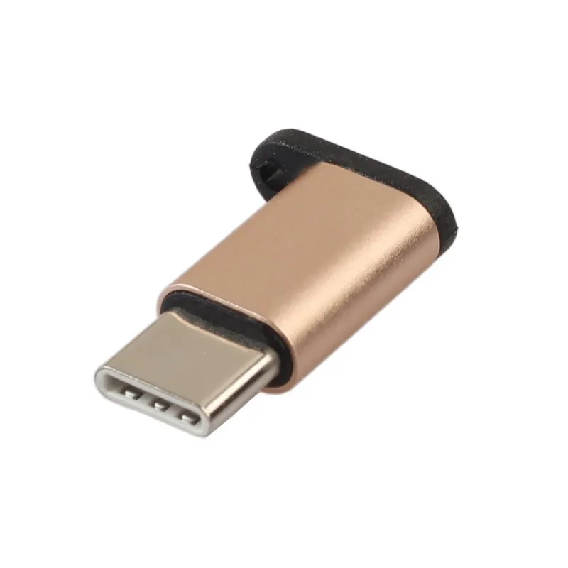 Алюминий Тип-C на Micro USB адаптер USB3.1 зарядный кабель данных Converte Подключите USB C конвертер hot - Цвет: Золотой