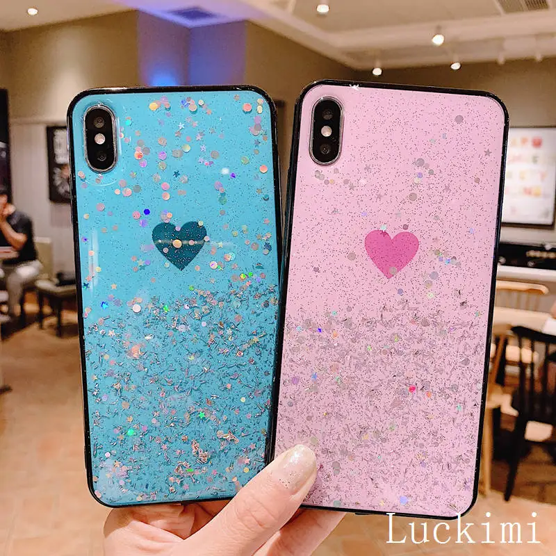 Для IPhone X XS XSMAX 678 PLUS love красочный силиконовый чехол из серебряной фольги + ТПУ |