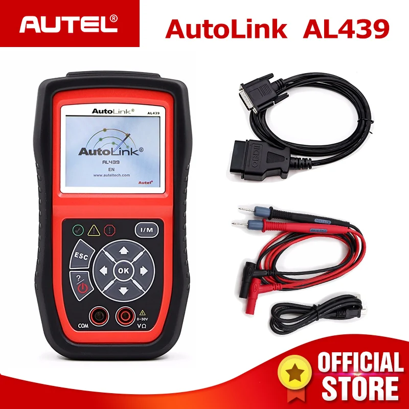 Autel Автоссылка AL439 EOBD OBD2 сканер электрические Тесты можно OBDII Читатели код OBD 2 автомобиля инструмент диагностики PK autel AL539B