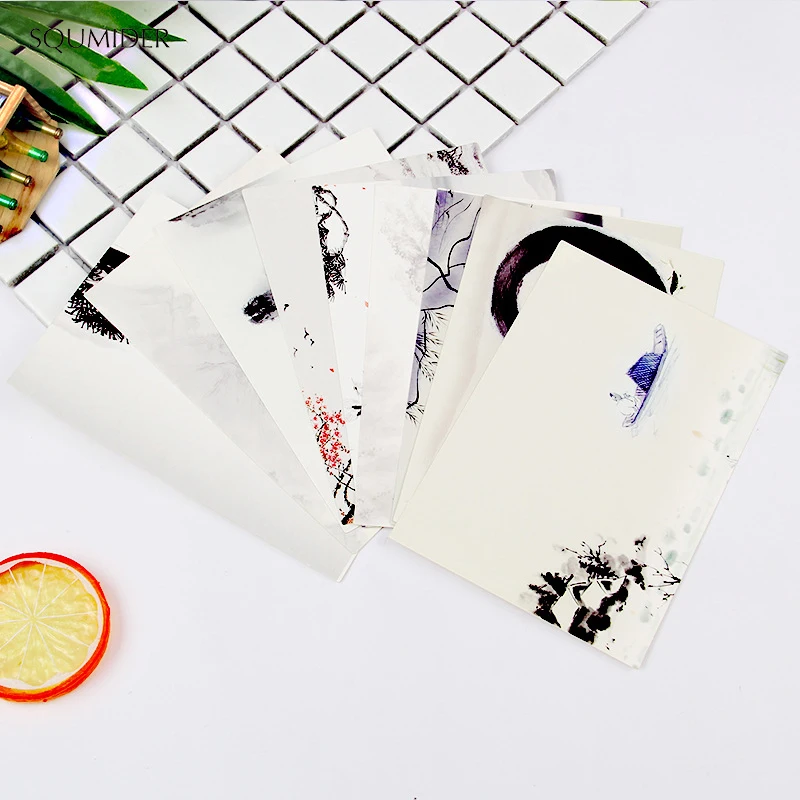 SQUMIDER 9PCS 4 Patterns Postcard Cartoon European Classical Card Greeting Card Christmas Teacher's Day Letter Paper Gift