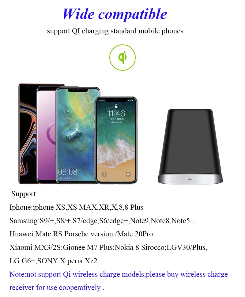 13Brush Pot Fast Charging Holder Qi Wireless Charger Stand