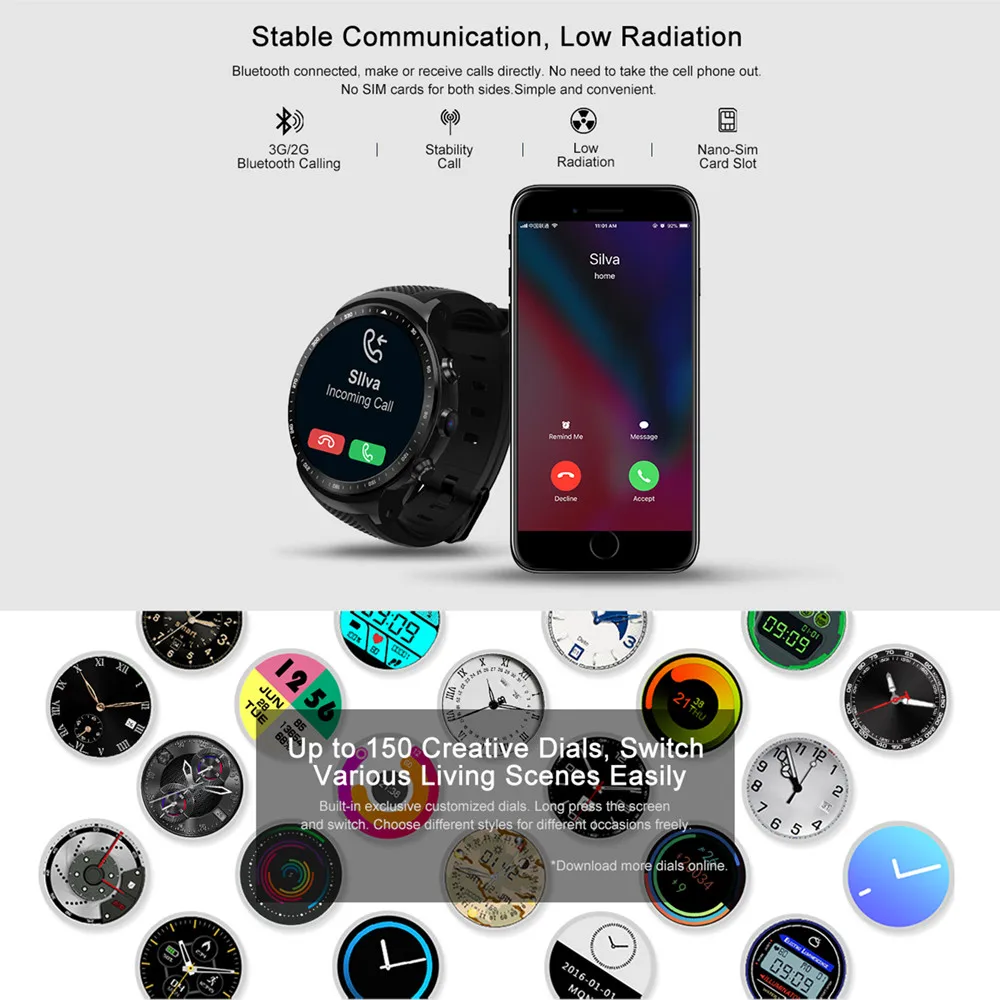 Zeblaze Thor PRO 3G S GPS Smartwatch Android Smart Phone Watch Sports Bracelet 2MP Camera Heart Rate Wristwatch Wearable Devices