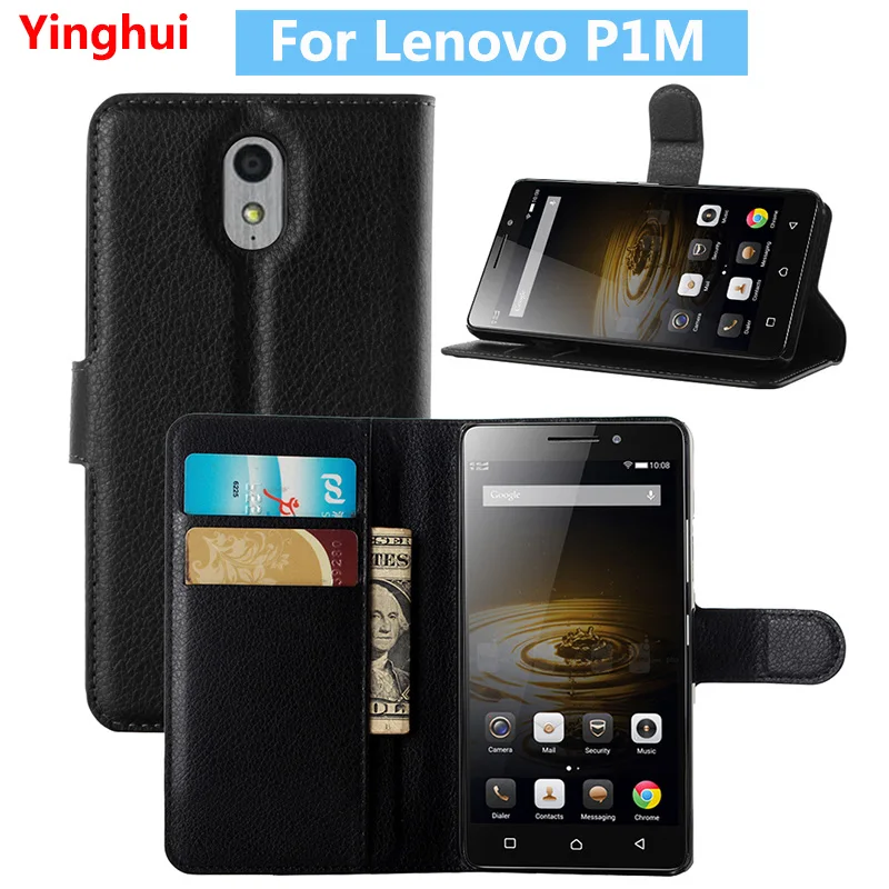 

For Lenovo P1M 5.0'' Flip Wallet Case for Lenovo Vibe P1M Book Style Leather Card Slot Stand Protective Phone Cover Case
