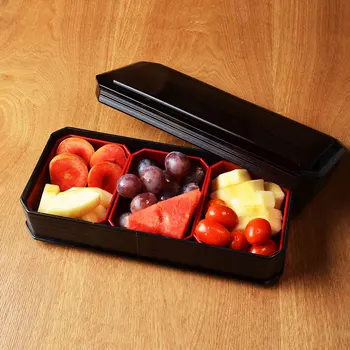 Plastic fruit bowl three piece imitation color fruit bowl retro simple fruit salad bowl