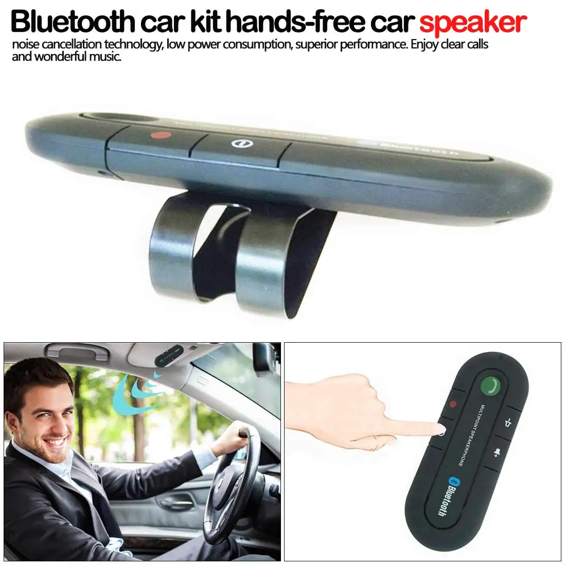 Тонкий Bluetooth приемник для гарнитуры автомобильный комплект козырек клип аудио адаптер беспроводной многоточечная Громкая связь авто