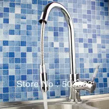 Ouboni Лидер продаж Кухня горячей и холодной воды смеситель латунь Кухня кран Torneira поворотный носик вытащить сосуд Раковина Одной ручкой коснитесь