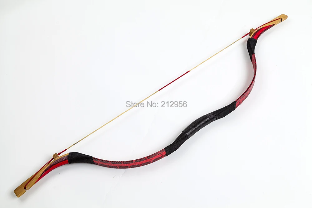 Longbowmaker Handmade Kids Bow Red Snakeskin Archery Mini Monglian