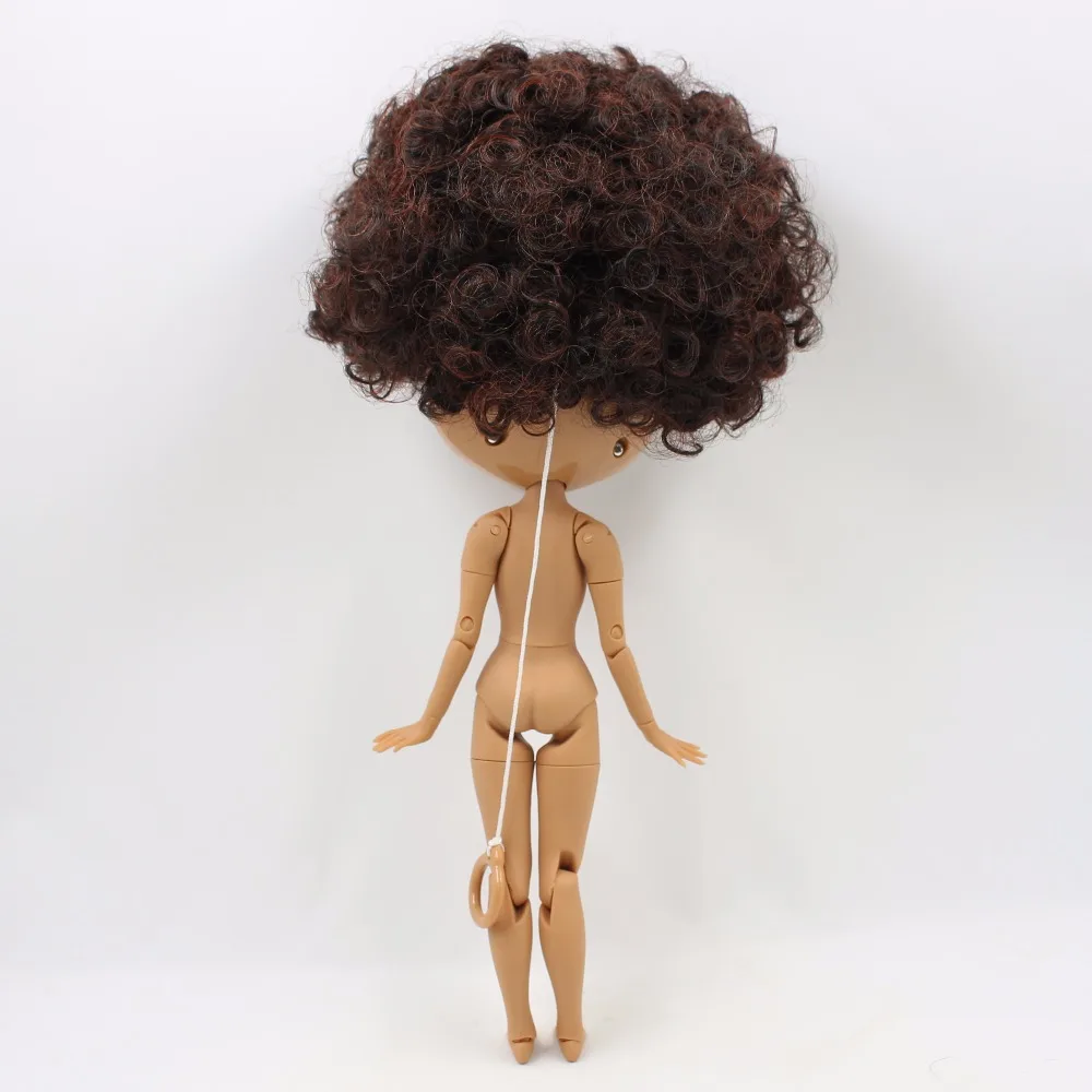 Blyth 30 см кукла шарнир тело 1/6 короткий кудрявый черный микс каштановые волосы темная кожа глянцевое лицо bjd игрушка DIY с рукой A& B No. 130BL910362