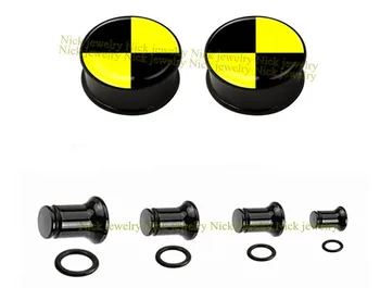 

Free shipping 60pcs mix 6-25mm body jewelry logo plugs ear gauges single flare ear plug tunnel expander NSFP-007