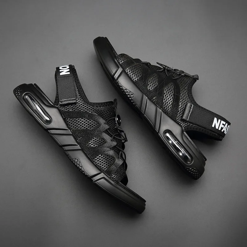 

Summer Sandals Men Fashion Breathable Men Shoes Casual Beach Shoes Slippers For Men Black Air Cushion zapatos de hombre