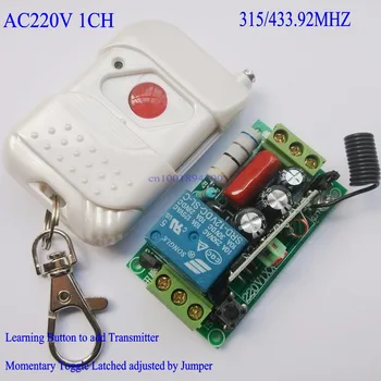 

Lighting Switch Remote Control Switch 220V AC 1CH 10A Relay Receiver Transmitter Learing Code Toggle Momentary 315/433MHZ Remote