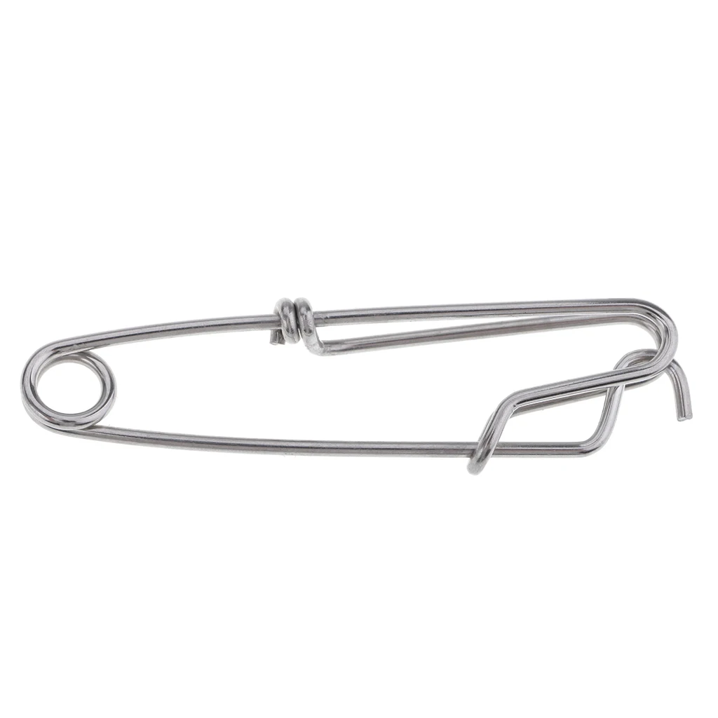 20 Pieces Stainless Steel Longline Snap Clip Fishing Swivel Accessories 2 Sizes for long line fishing sharking crabbing 