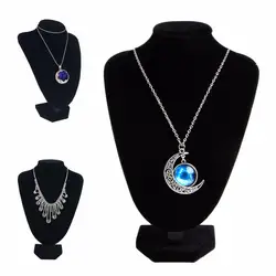 1 шт. новый черный бархат Цепочки и ожерелья Jewelry Подвеска Дисплей стенд держатель Витрина украсить