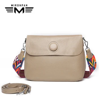 

MIRONPAN Original Women Handbag Genuine Leather Female Solid Zipper Shoulder Bags Women Envelope Soft Shopping Handbag