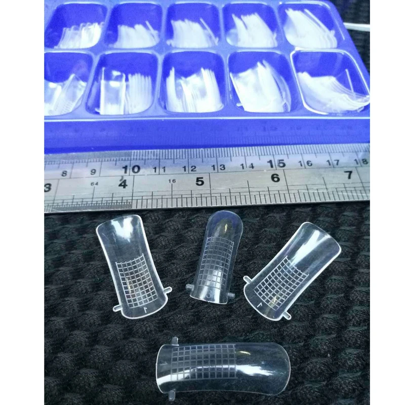 

Shellhard 100pcs Clear Nail System Form For UV Acrylic DIY False Nail Art Mold Tips Extension Tips Fake Nails For Nail Salon
