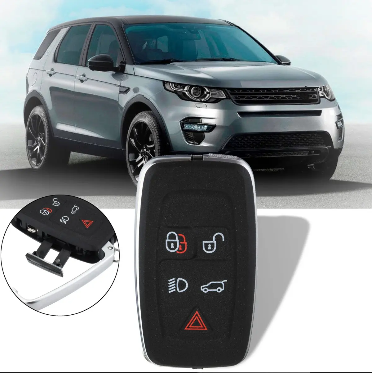 New 5 Button Lock Unlock Remote Low Beam Key Trunk Panic Fob Case Shell For Land Rover Range Rover Sport 2010 2011 2012
