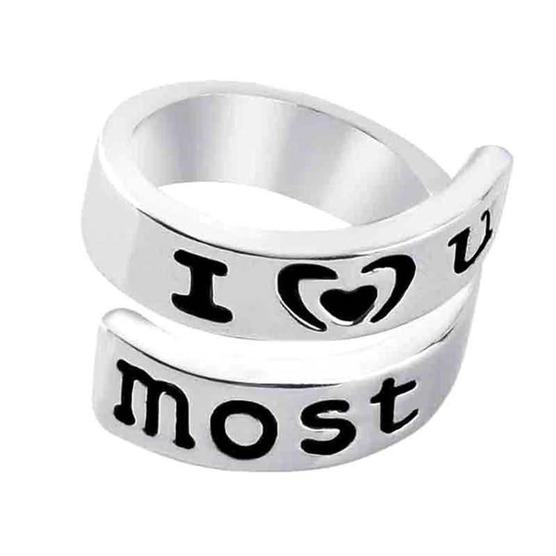 New couple Rings for lovers Promise I Love You Most more Adjustable