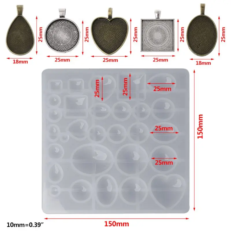 1 комплект силиконовые формы + кулон кадр держатель ювелирные изделия делая DIY принадлежности находки Цепочки и ожерелья Время камень