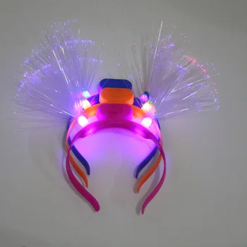 

Luminous fiber hairpin headdress luminous flash headband Christmas party party luminous toys