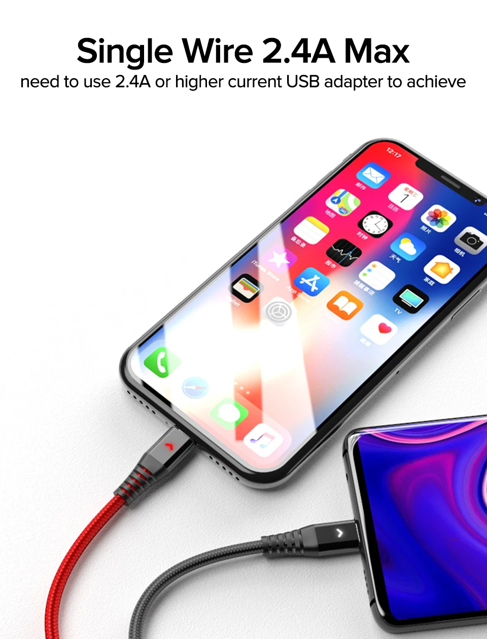 Venroii USB 3 in 1 Micro Cable Type C Kable Android Phone Cord for Xiaomi Redemi Note 7 K20 USBC Wire for Samsung Oneplus 7 Pro