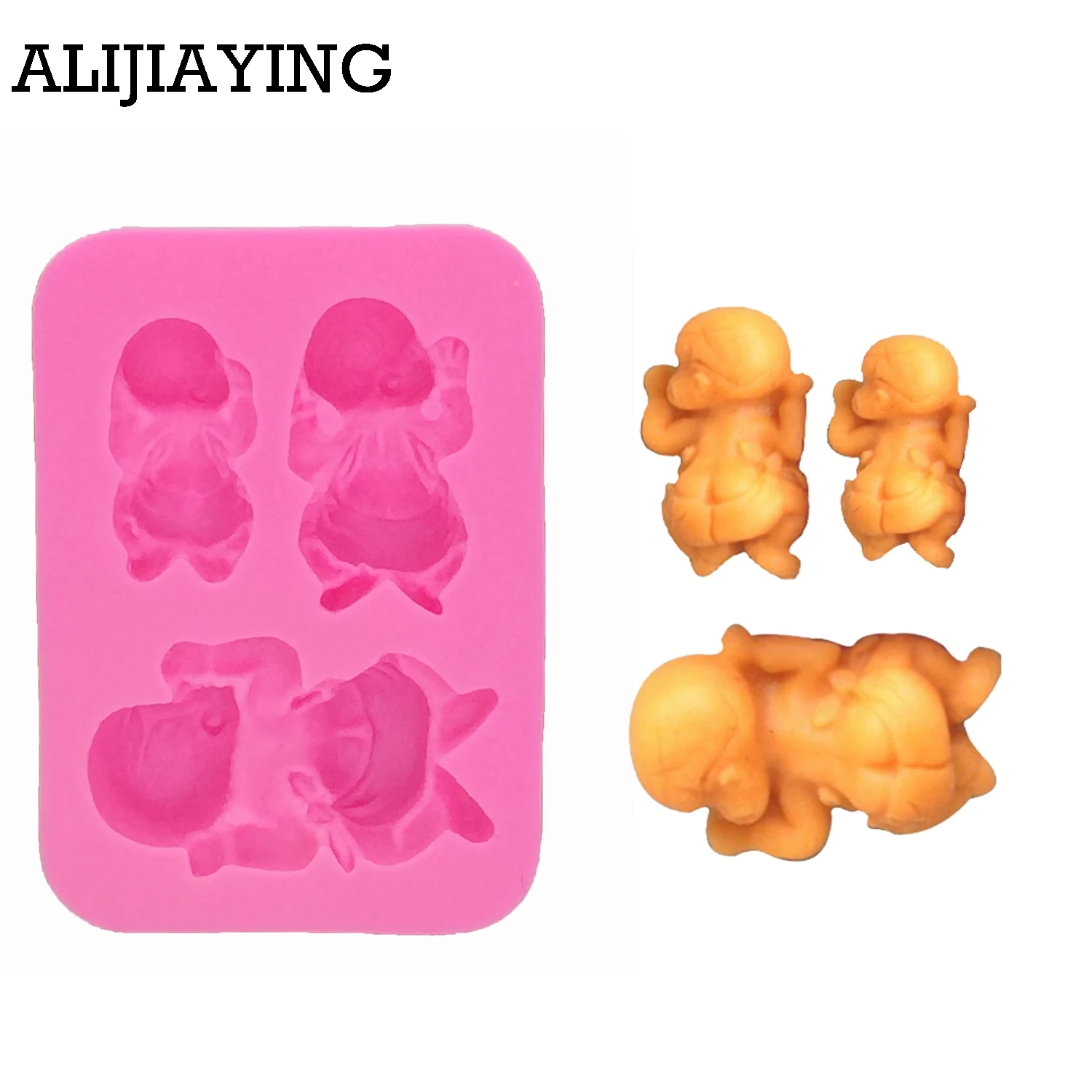 

M0177 Silicone Molds for Cake Sugar Candy Mold DIY Design Fondant Decorating Tools 3D Sleep baby handmade soap mold