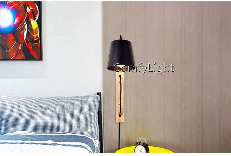 Скандинавский деревянный светодиодный настенный светильник современная настенное освещение спальня рядом/гостиная комнатная крыльцо Настенные светильники для коридора люсис привело decoracion