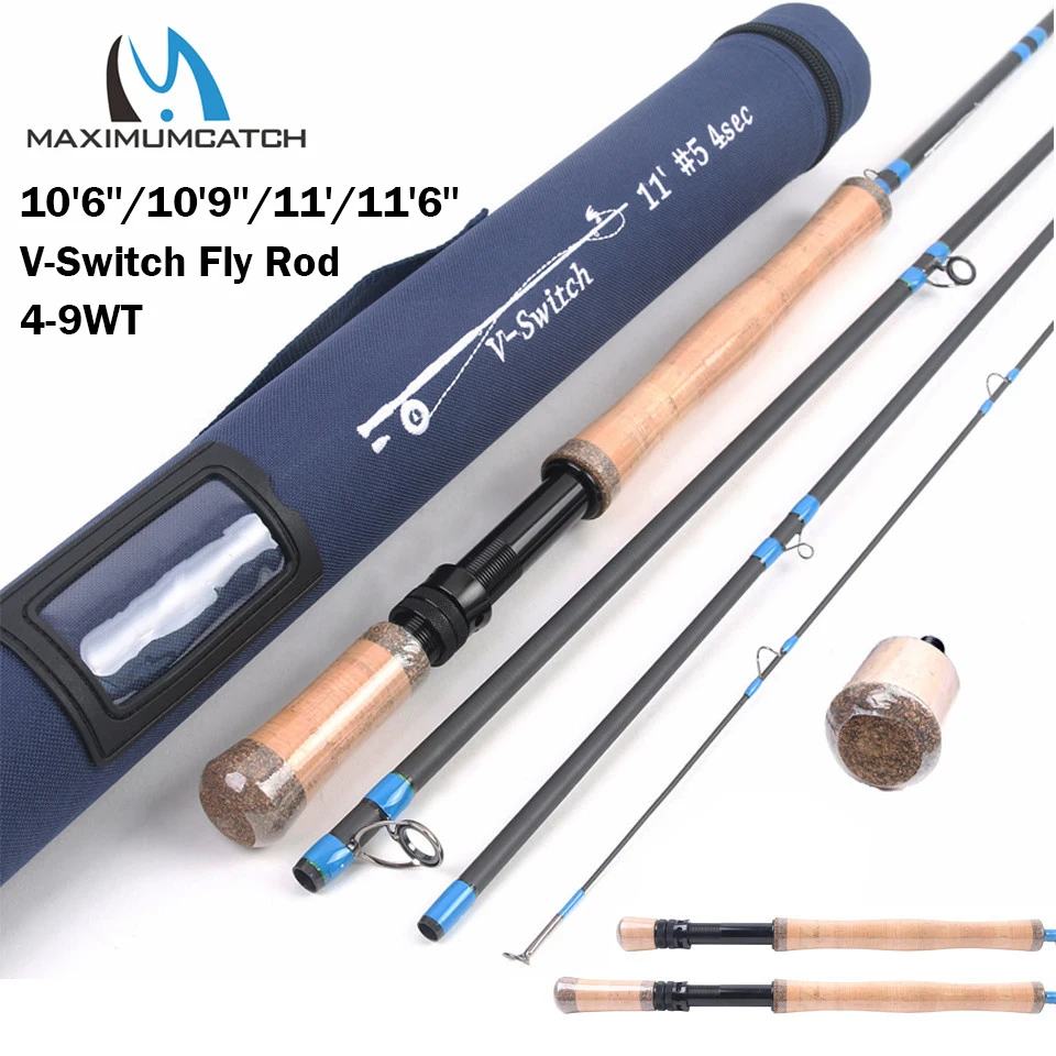 Maximumcatch caña de con mosca, interruptor con colillas de lucha cambiables con tubo Cordura, 10 '6 ''/10' 9''/11 '6 ''4 9WT|switch fly rod|fly rodfly switch rod - AliExpress