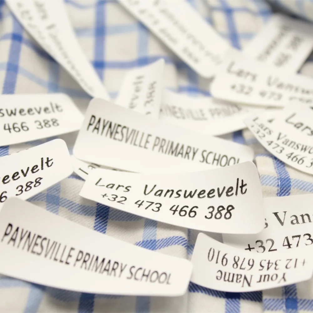 42 Iron On clothing Name Labels Back to School Kinder garton Kids Fabric Labels Camp stickers ...