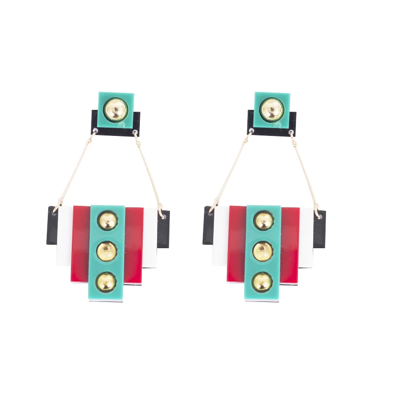 

New Brand Acrylic Statement Earrings 2017 Hot Sale Fashion Jewelry Geometric Drop Earrings for Women Accessories